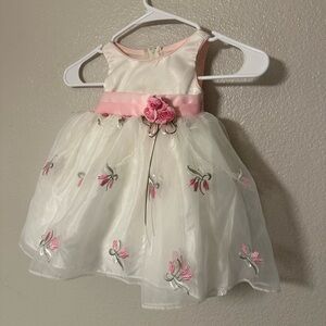 Cecikid USA Pink Floral Embroidered Tulle Special Occasion Dress - Size M